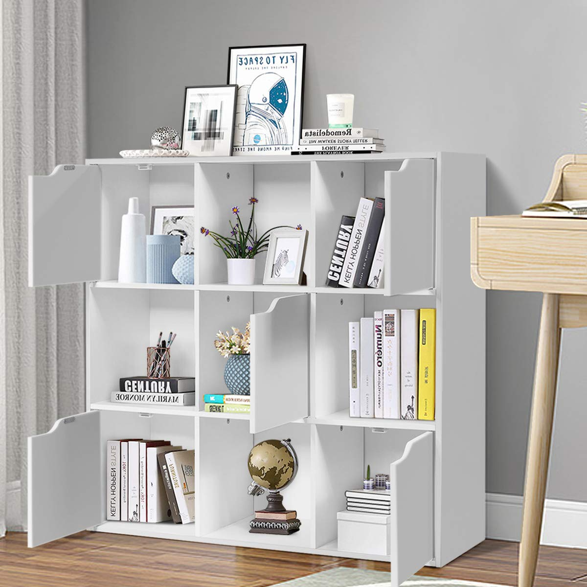 Giantex 9-Cube Storage Organizer, Storage Cabinet with 4 Open Cubes and 5 Cabinets