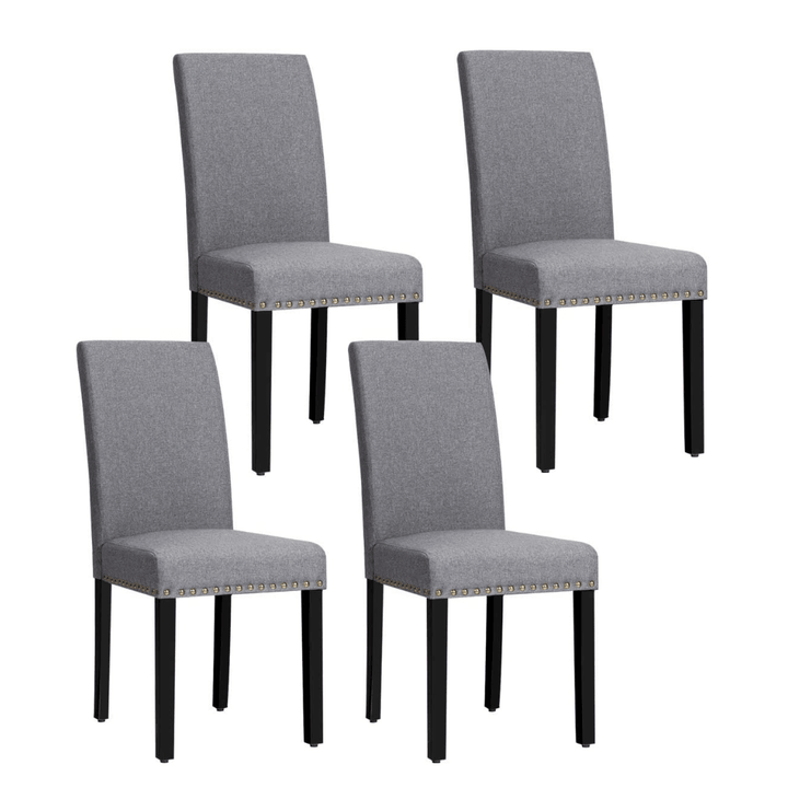 Giantex Upholstered Dining Chairs Set of 2 or 4, Fabric Side Chairs w/Wood Legs - Giantexus