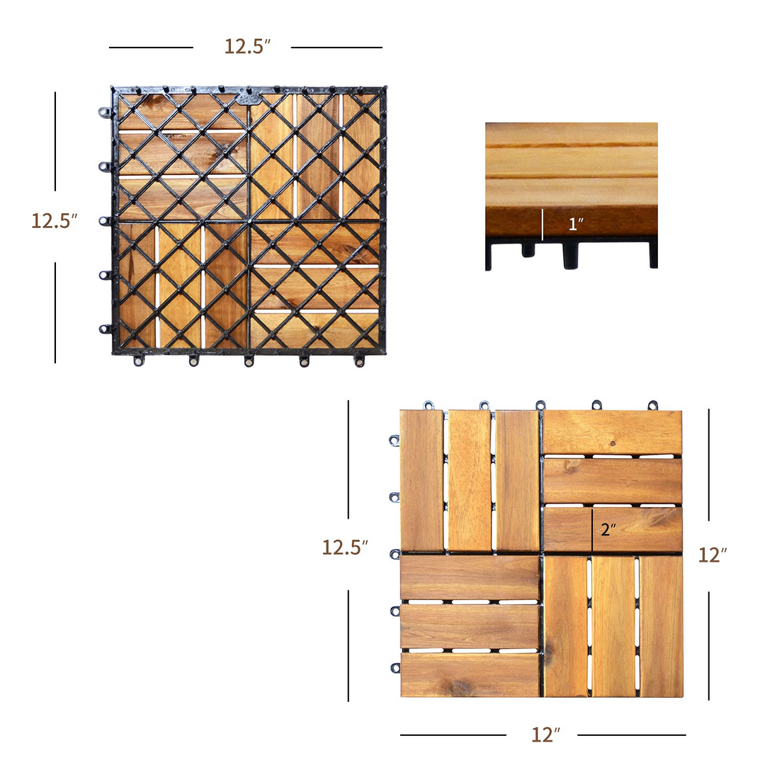 27 PCS Interlocking Patio Deck Tiles - Giantex