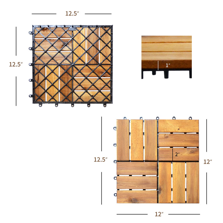 27 PCS Interlocking Patio Deck Tiles - Giantex
