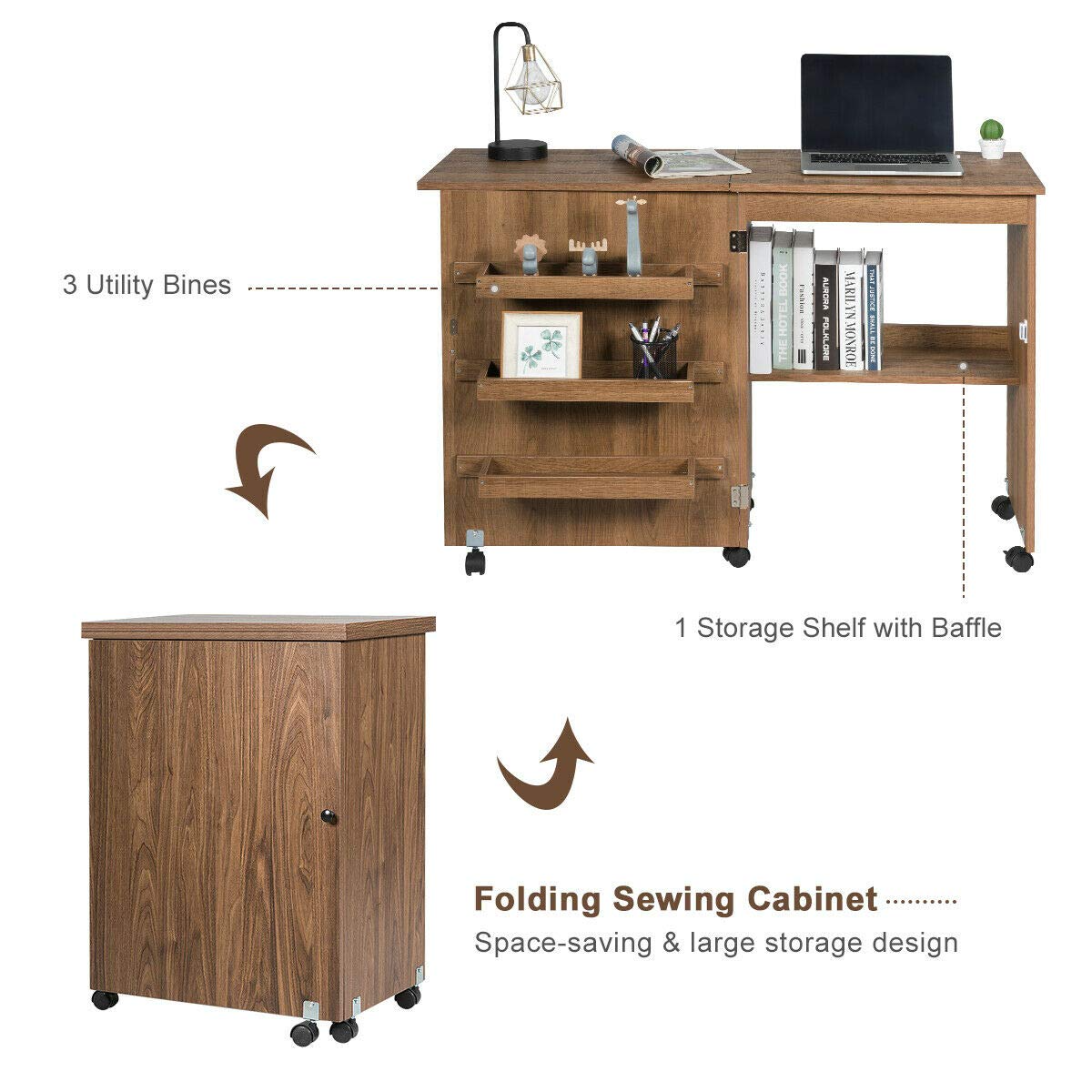 Giantex Folding Sewing Craft Table