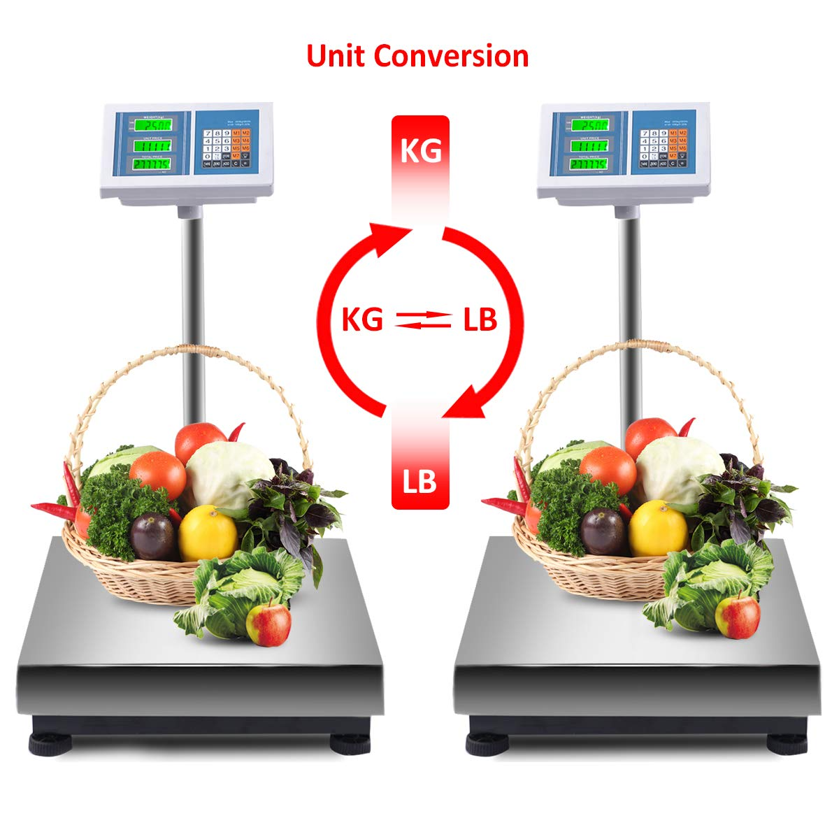 600LB Weight Computer Scale Digital Floor Platform Shipping