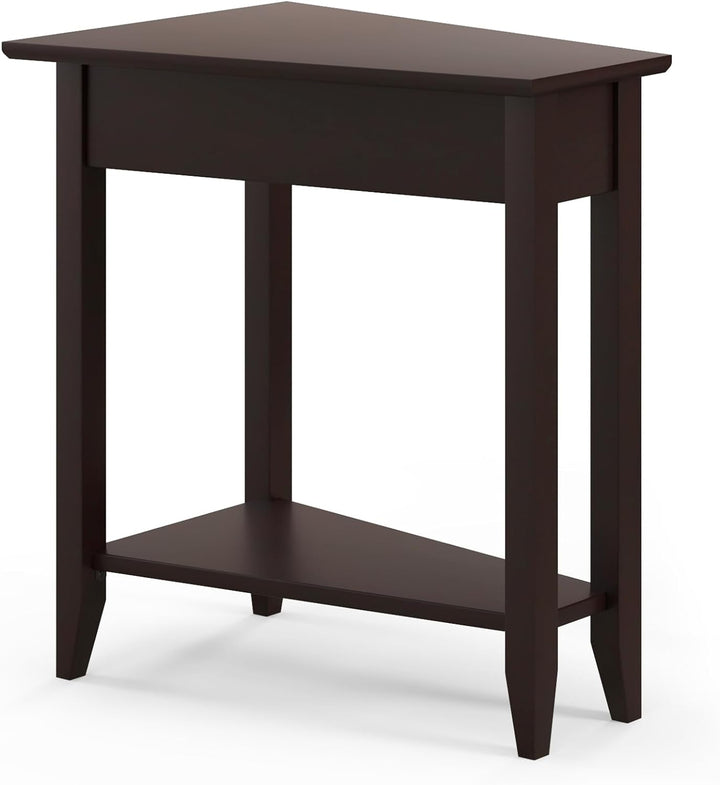 Triangle Side Table with Storage Shelf - Giantex