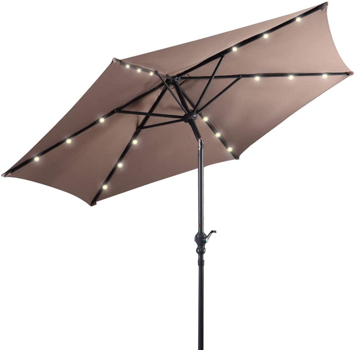 9ft Market Patio Umbrella w/Solar Lights - Giantexus