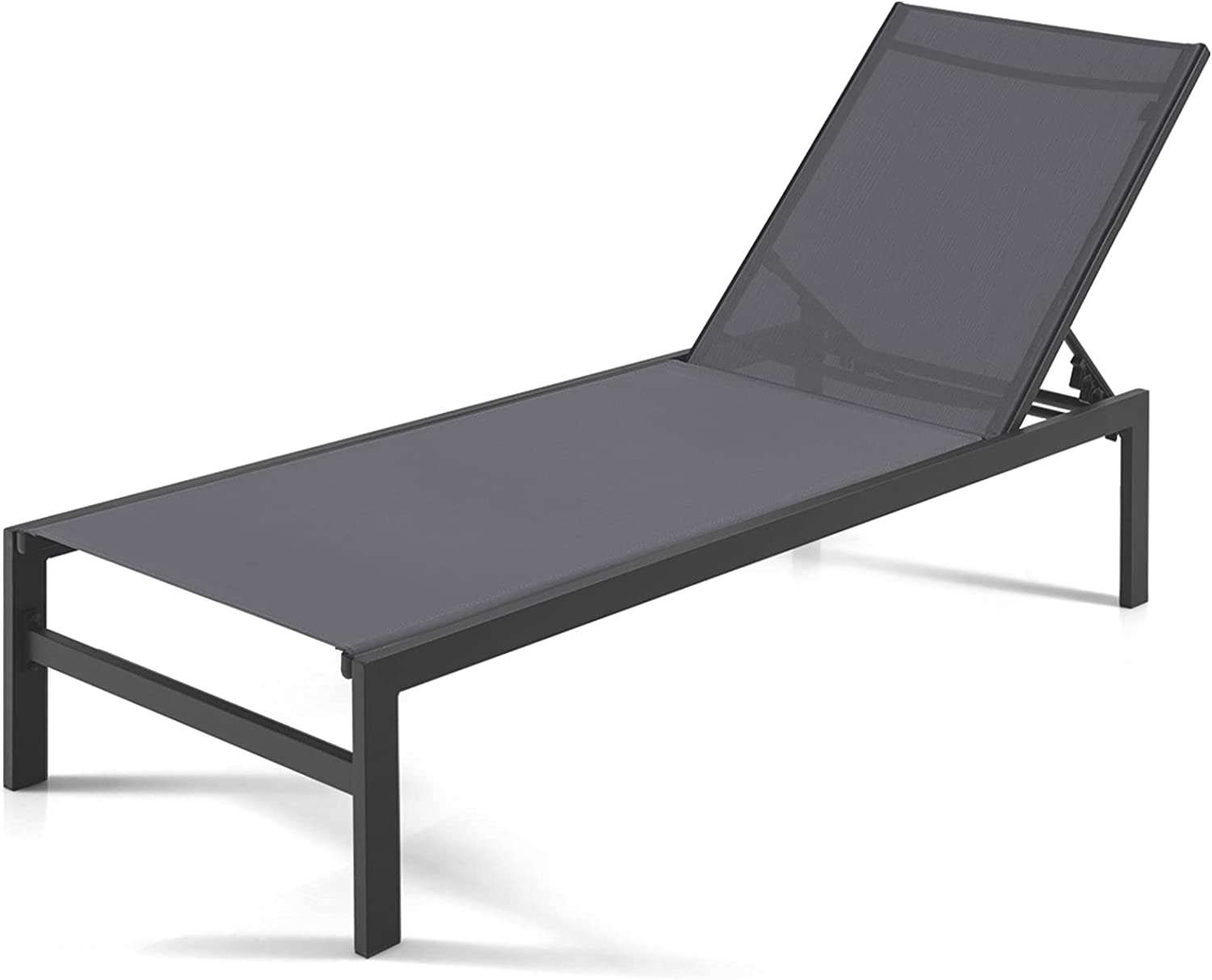 Giantex Patio Chaise Lounge Chair, Outdoor Sunbathing Chair Lawn Reclining Lounger with 6 Adjustable Position
