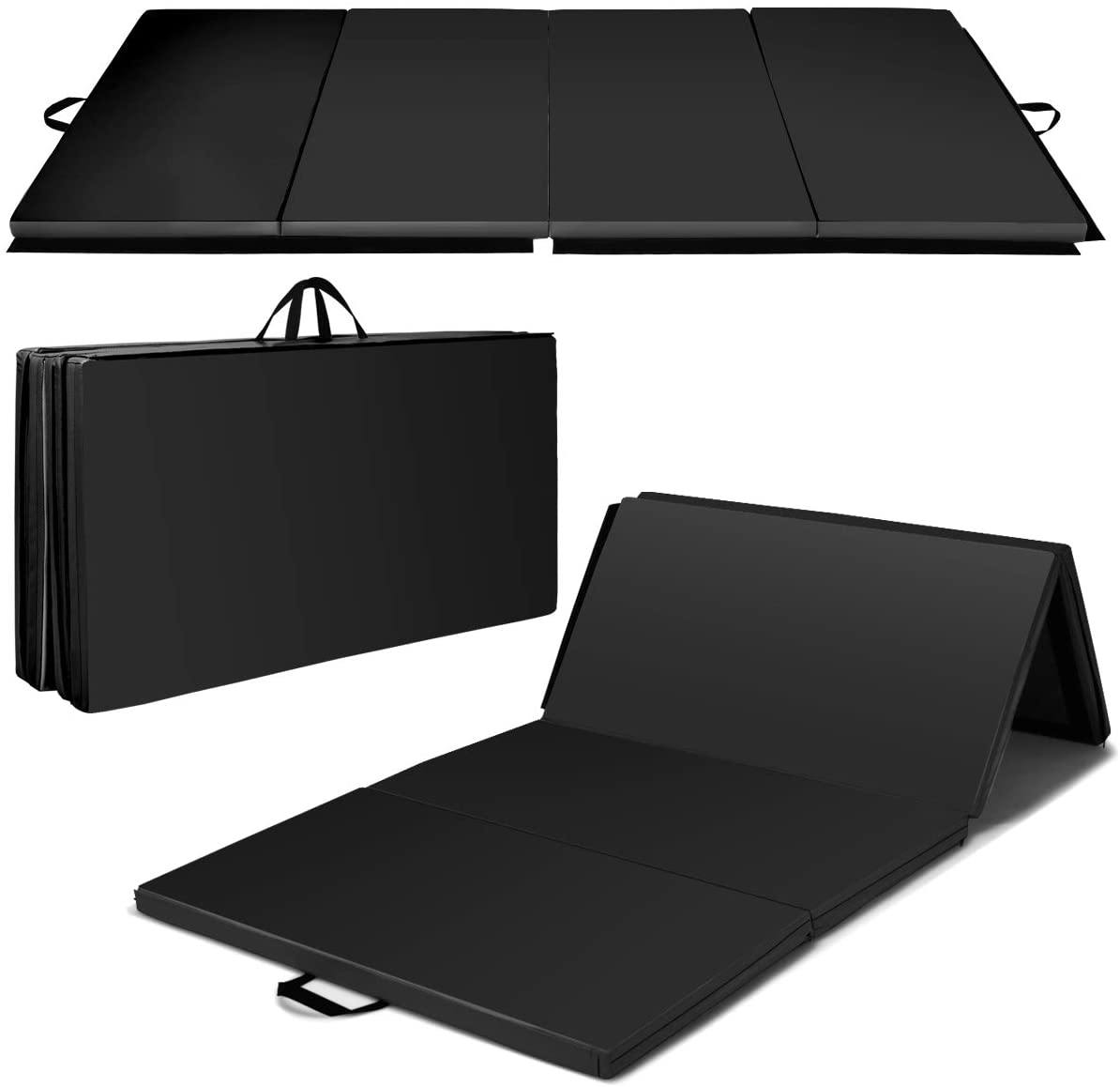 4'x8'x2 Gymnastics Mat, Folding Anti-Tear Gymnastics Panel Mats for Fitness - Giantexus