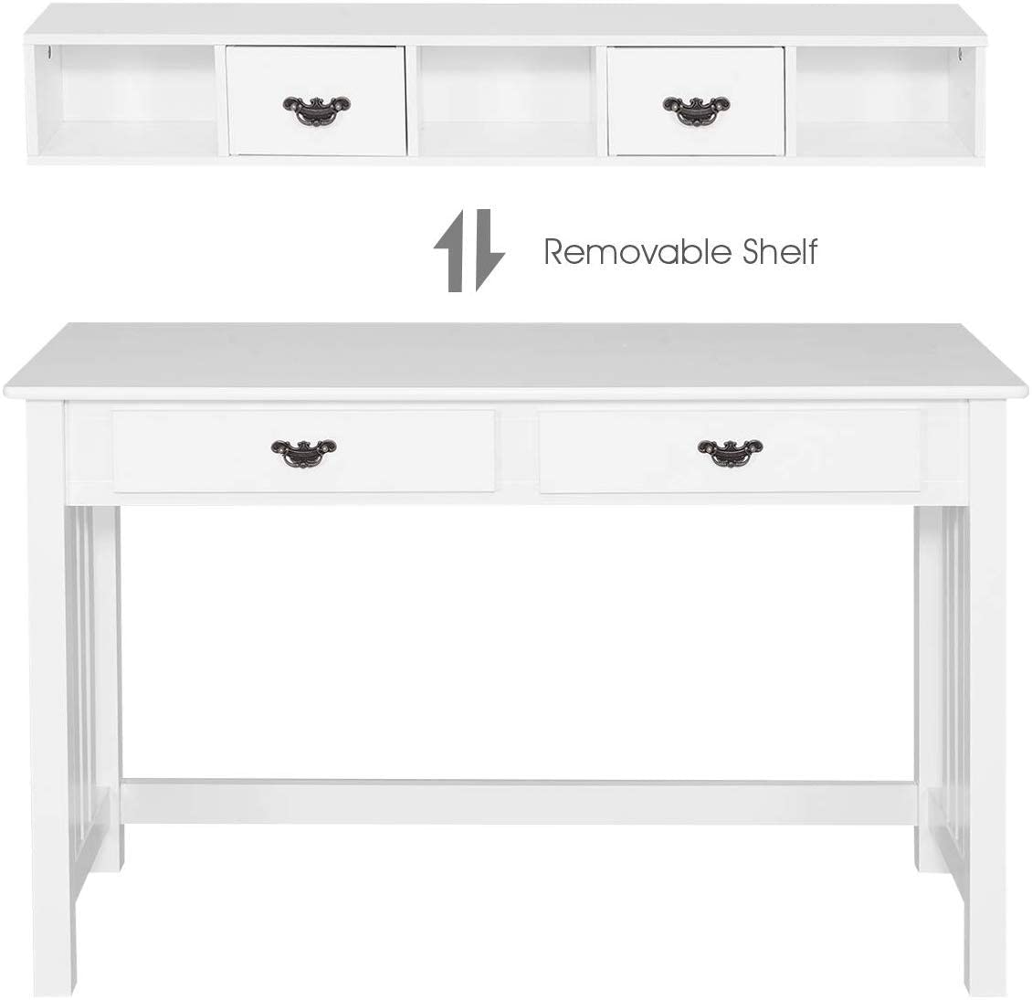 Writing Desk with 4 Drawer Computer Study Table