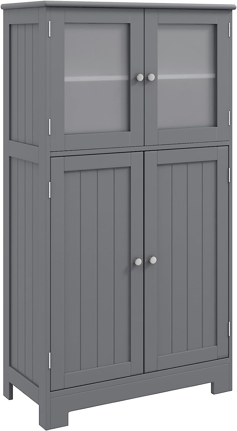 Giantex Storage Cabinet with Doors - Bathroom Floor Cabinet, Freestanding Tall Cabinet