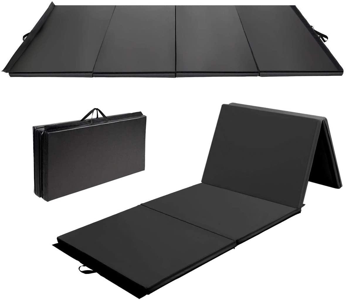 4'x10'x2'' Gymnastics Mat, Anti-Tear Folding Gymnastics Exercise Mats - Giantexus
