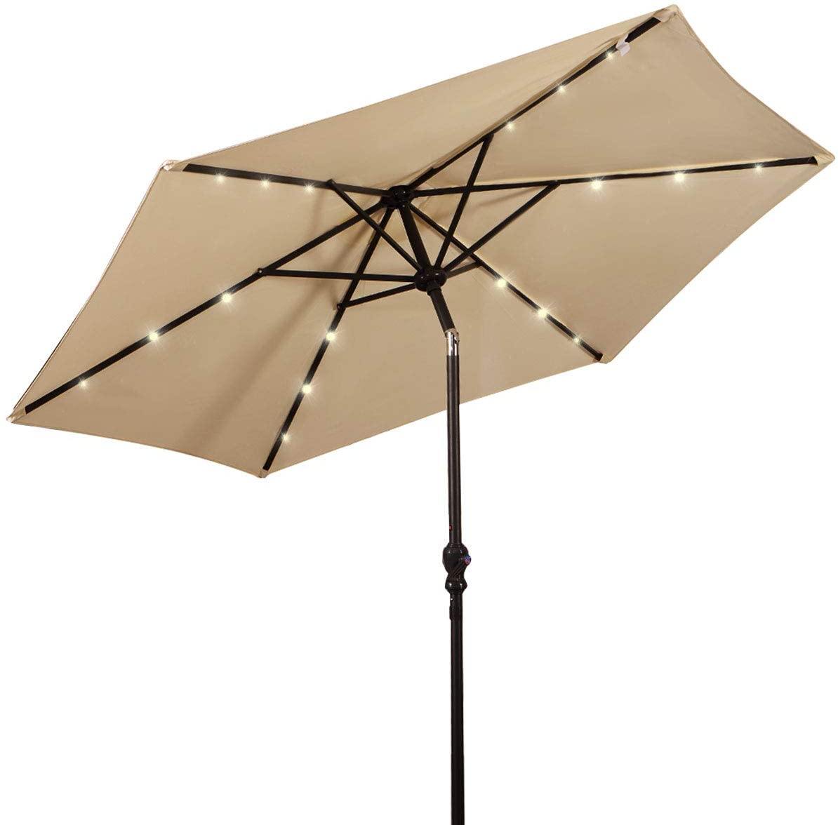 9ft Market Patio Umbrella w/Solar Lights - Giantexus