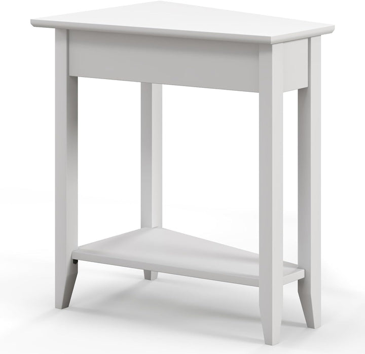 Triangle Side Table with Storage Shelf - Giantex