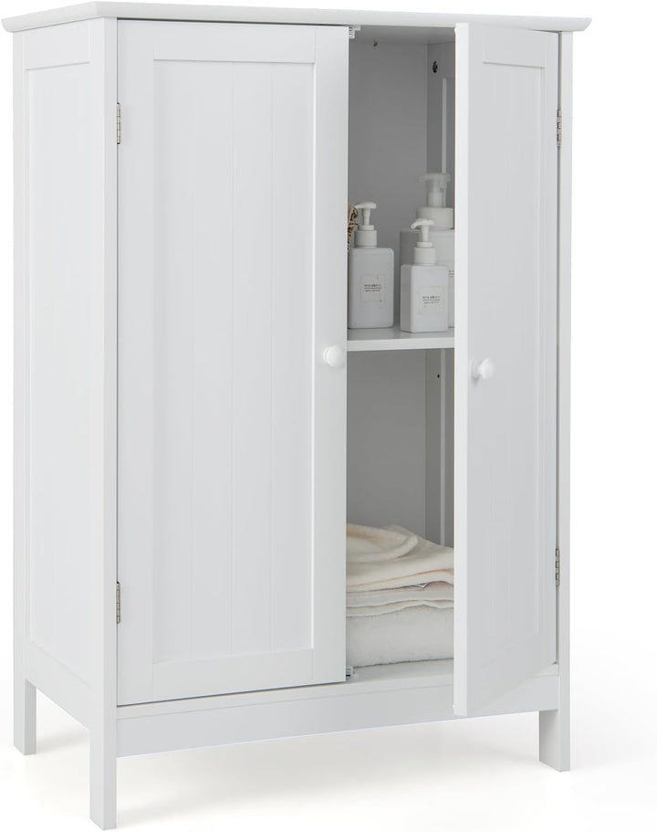 Giantex Storage Cabinet with Doors and Shelves - Freestanding Storage Organizer with Anti-Tipping Device