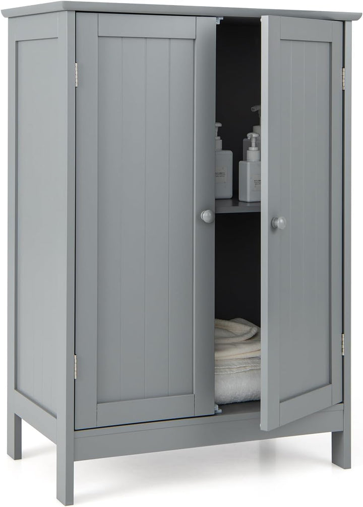 Giantex Storage Cabinet with Doors and Shelves - Freestanding Storage Organizer with Anti-Tipping Device