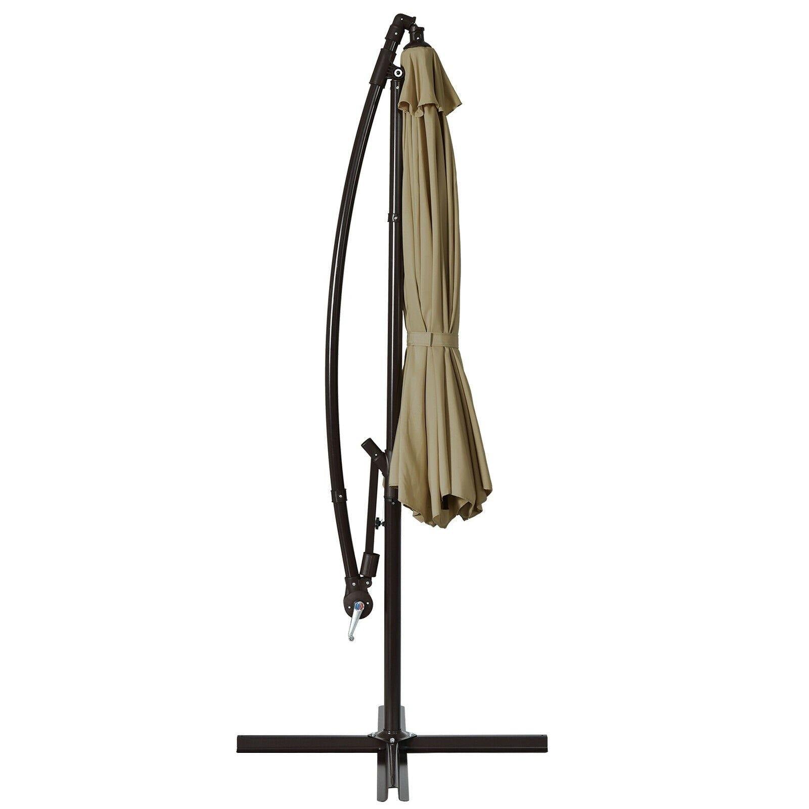 10ft Offset Patio Umbrella Cantilever Umbrella - Giantexus