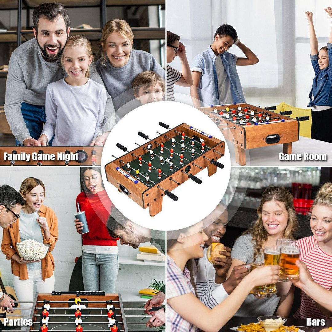 Giantex Foosball Table, 27in Mini Football Table Game w/ 2 Footballs, Score Keepers (Natural) - Giantexus