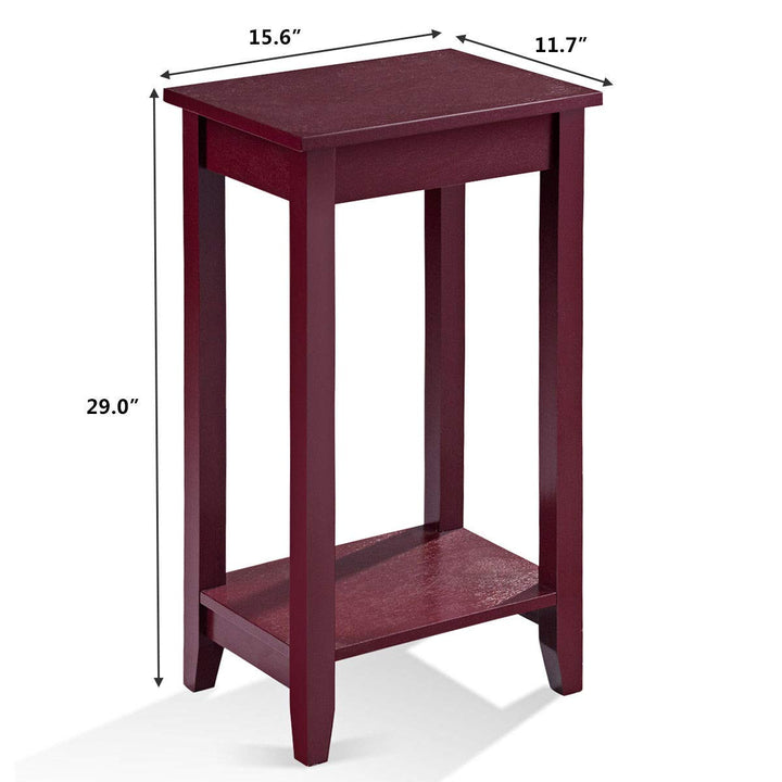 Giantex Narrow Telephone Table with Shelf and Legs for Small Spaces, Espresso