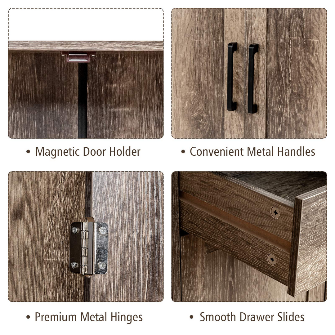 Giantex Buffet Server Sideboard Storage Cabinet Console Table Utensils Organizer