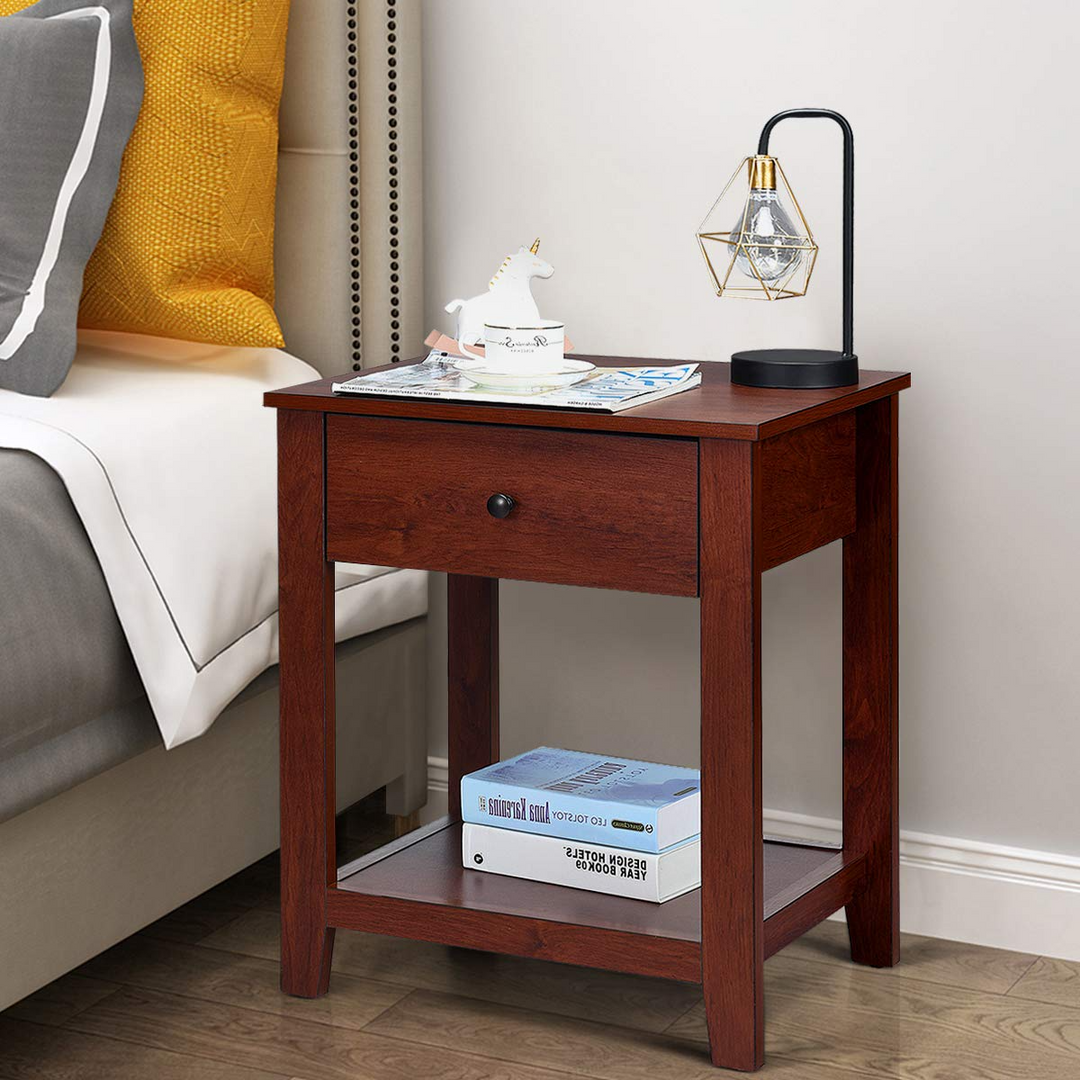 Giantex Contemporary Accent Espresso Furniture End Table (1)