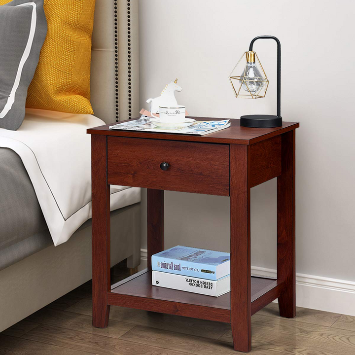 Giantex Contemporary Accent Espresso Furniture End Table (1)