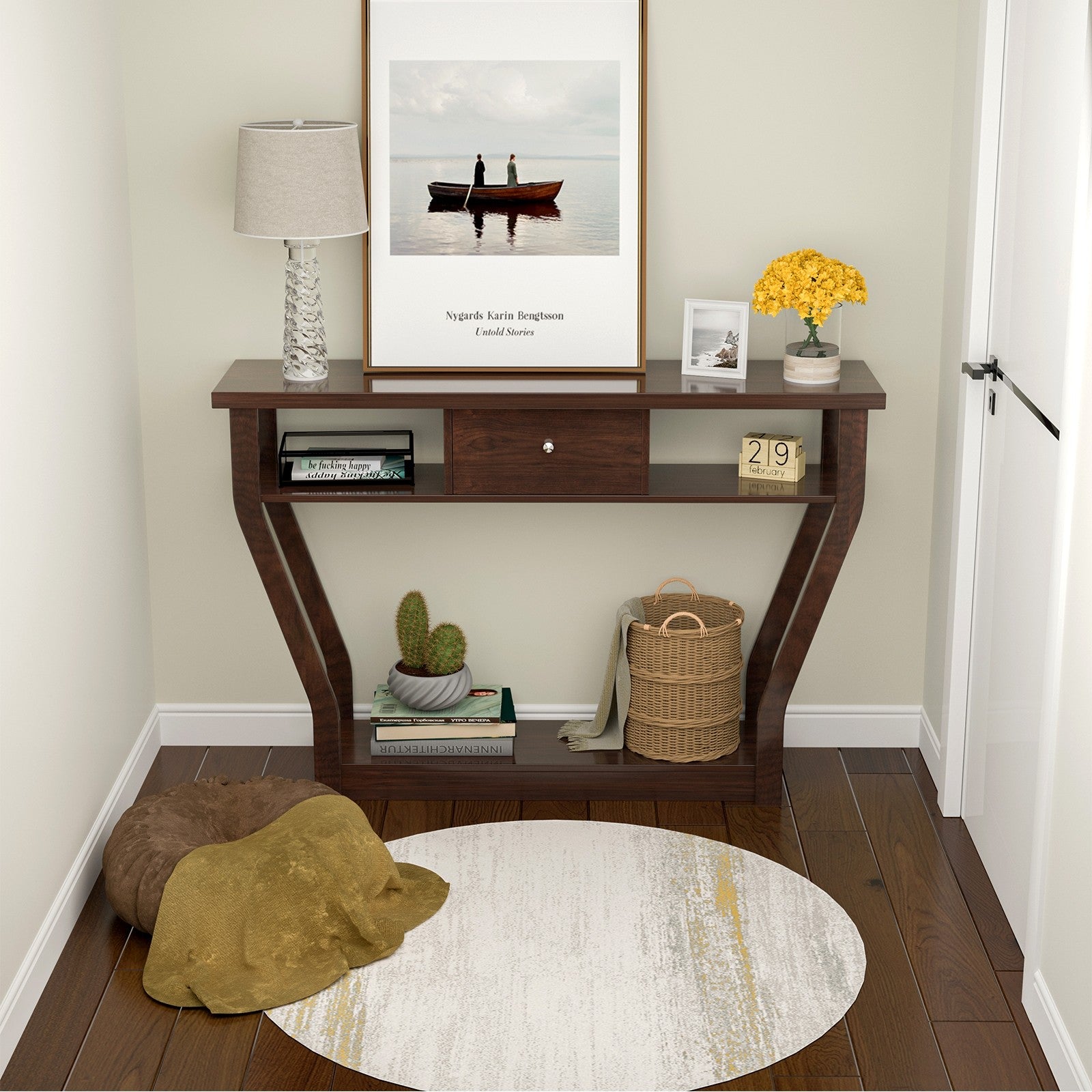 Console Table Modern Easy Assembly Entryway Table