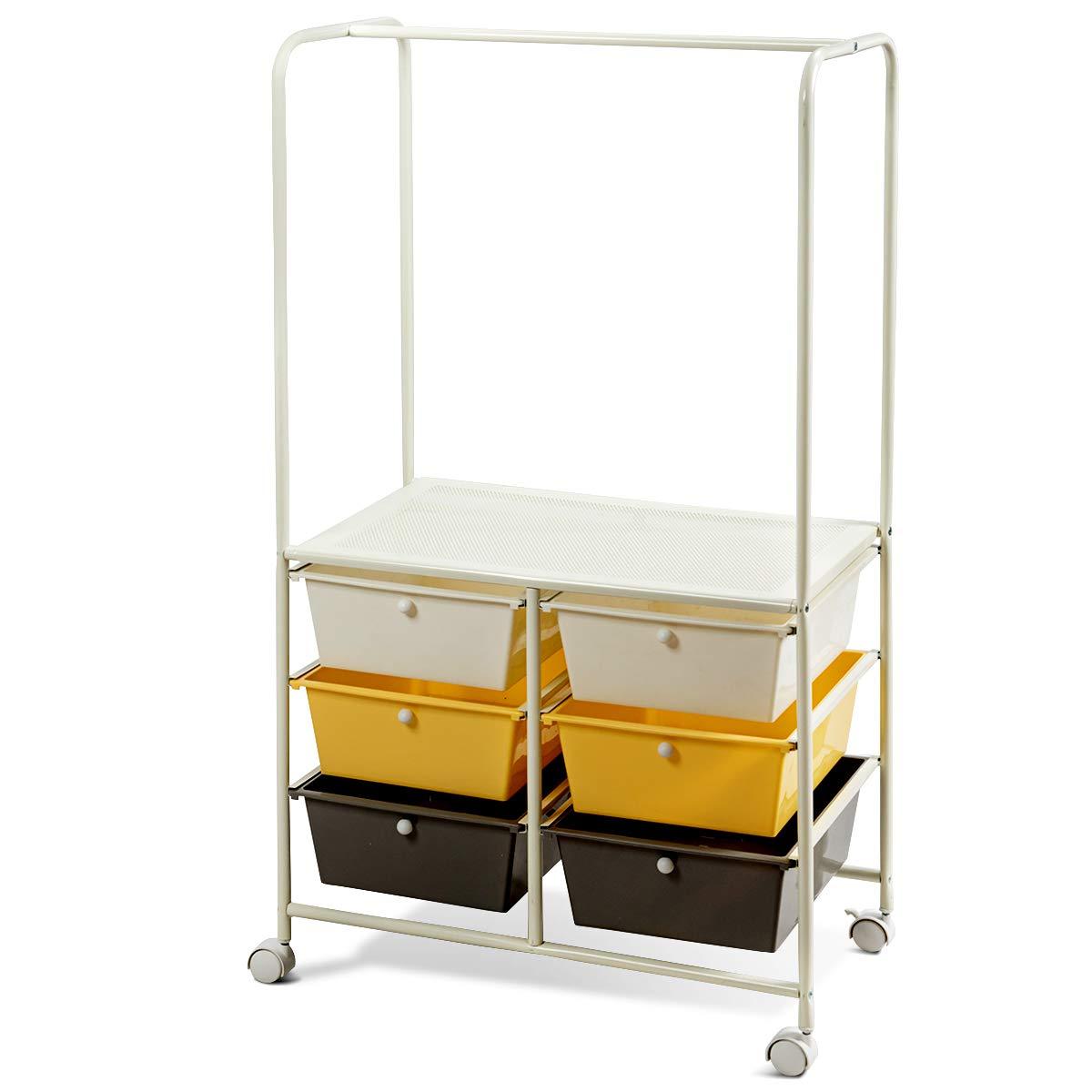 Giantex 6 Drawer Storage Cart, Office School Organizer Cart