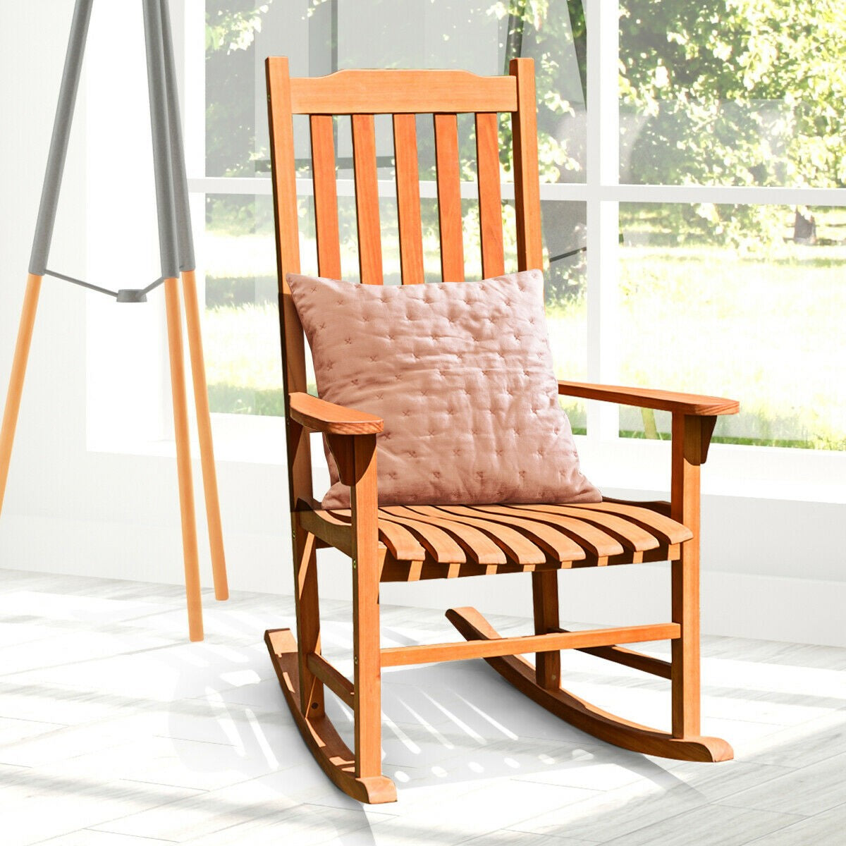 Porch Rocking Chair, Solid Wood Rocker