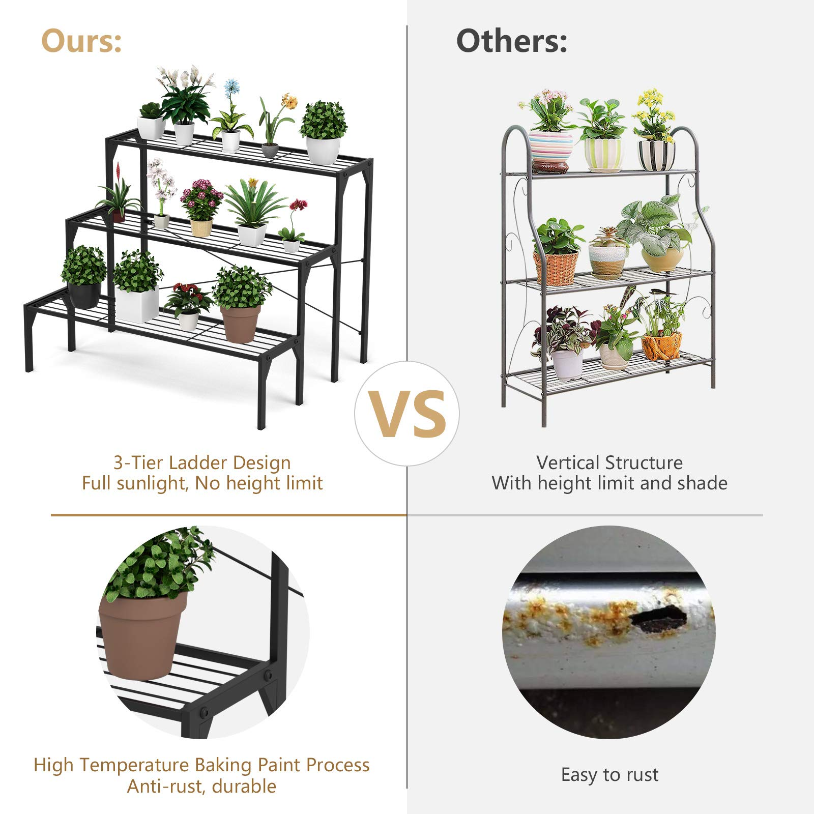 Giantex 3 Tiers Metal Plant Stand