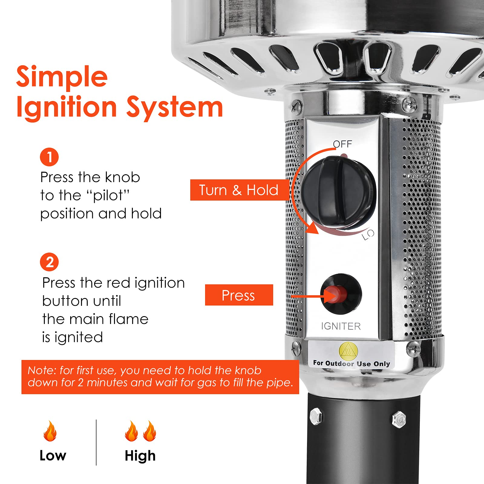 Giantex Patio Heaters for Outdoor Use, 48000 BTU Propane Outdoor Heaters with Wheels