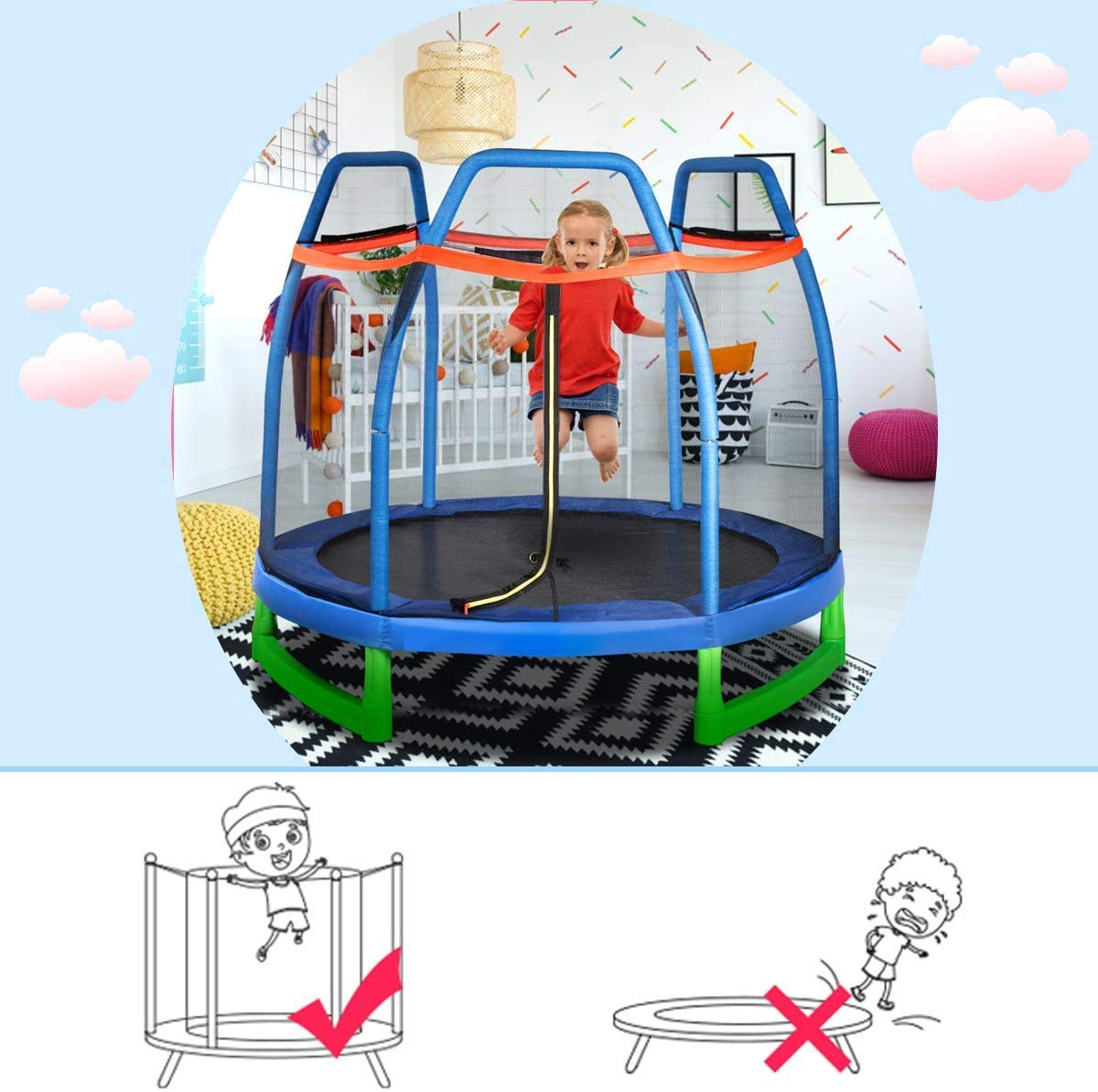 Giantex 7 FT Trampoline for Kids – Giantexus