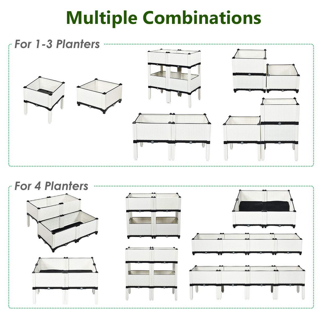 Set of 4 Raised Garden Bed Kits
