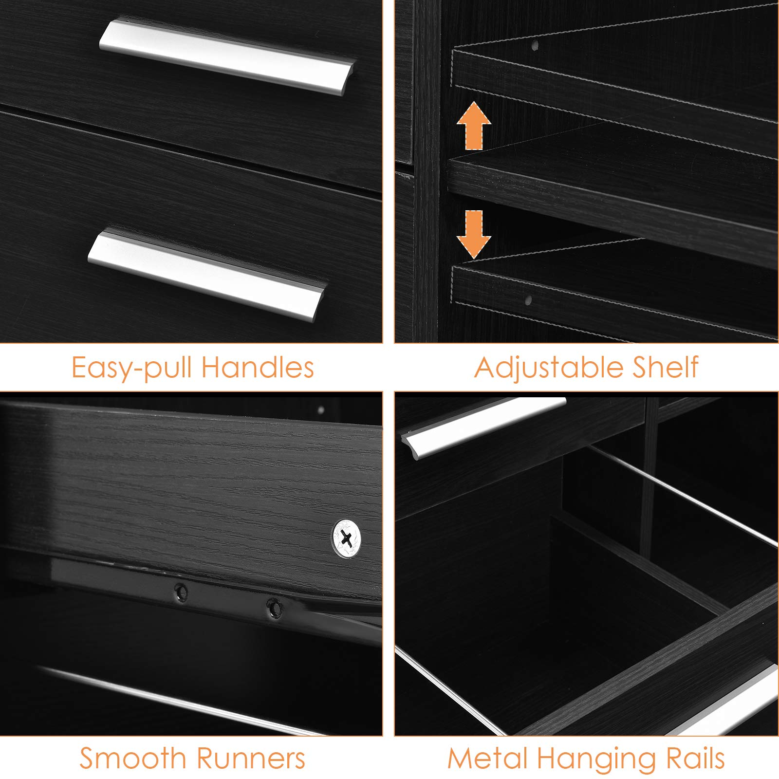 3-Drawer File Cabinet | Mobile Lateral Filing Cabinet with Wheels
