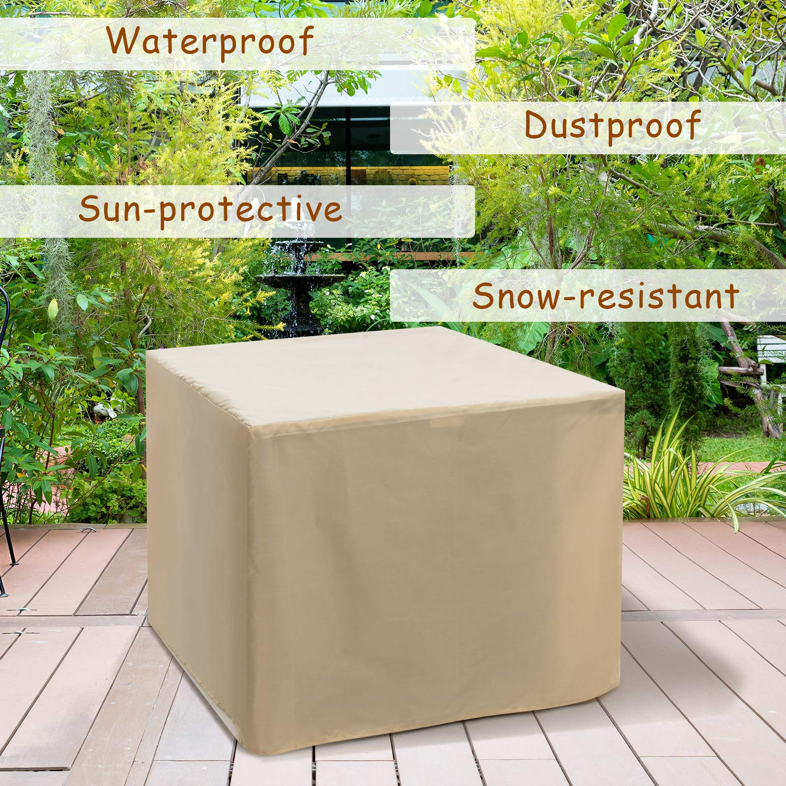 Giantex Gas Fire Pit Table, 30 Inch 50,000 BTU Auto-Ignition Propane Fire Pit (Brown)
