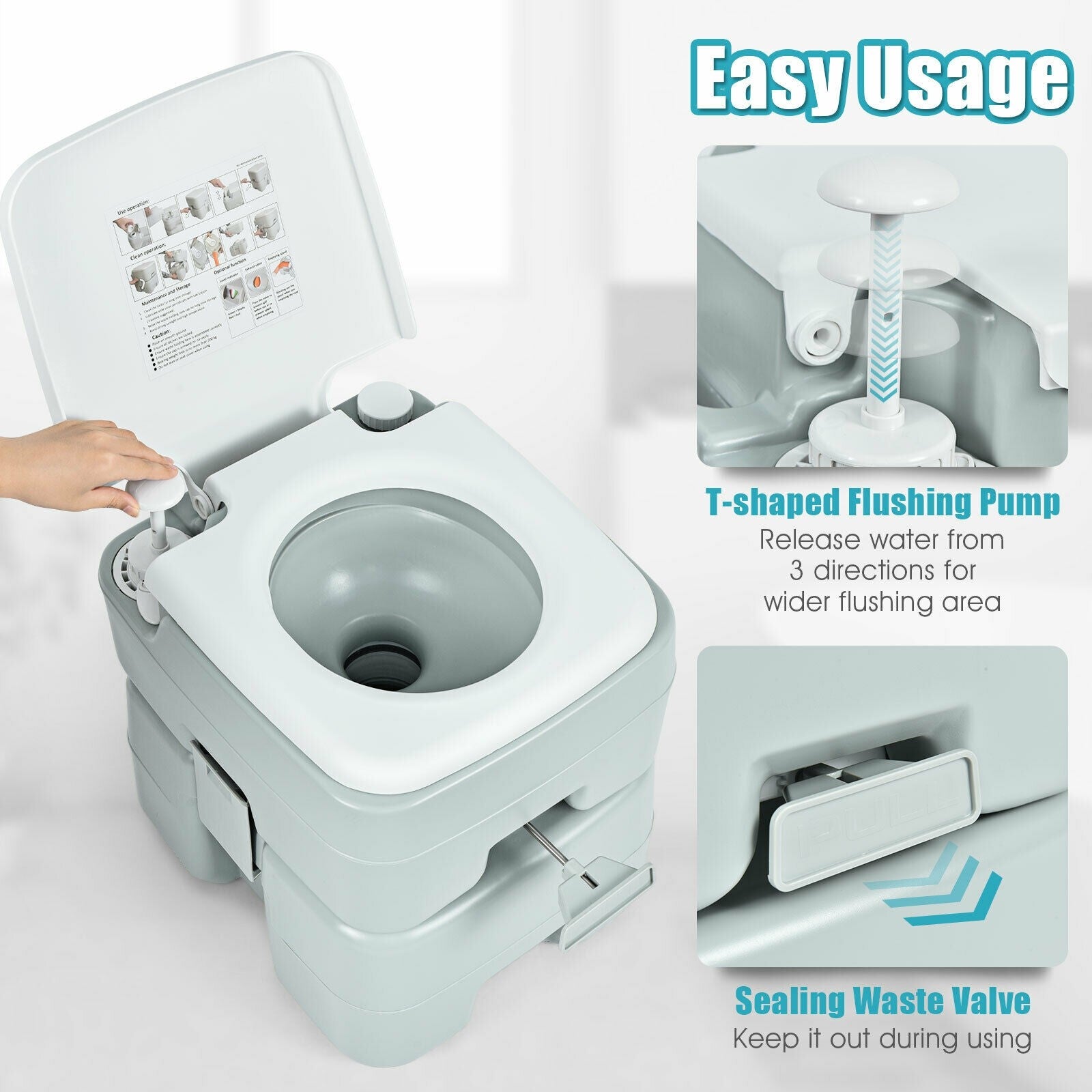 Giantex Portable Toilet 5.3 Gallon