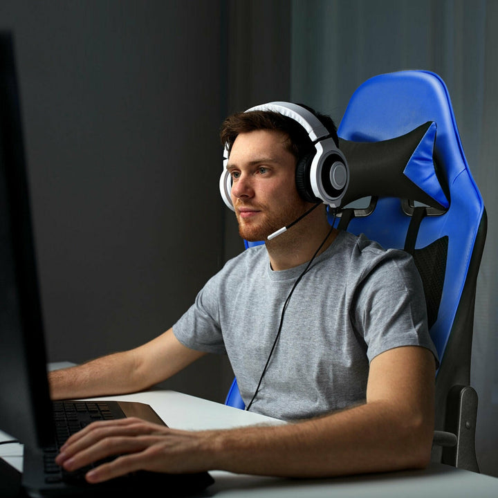 Massage Gaming Chair, Adjustable High Back with Health Massager Lumbar Support