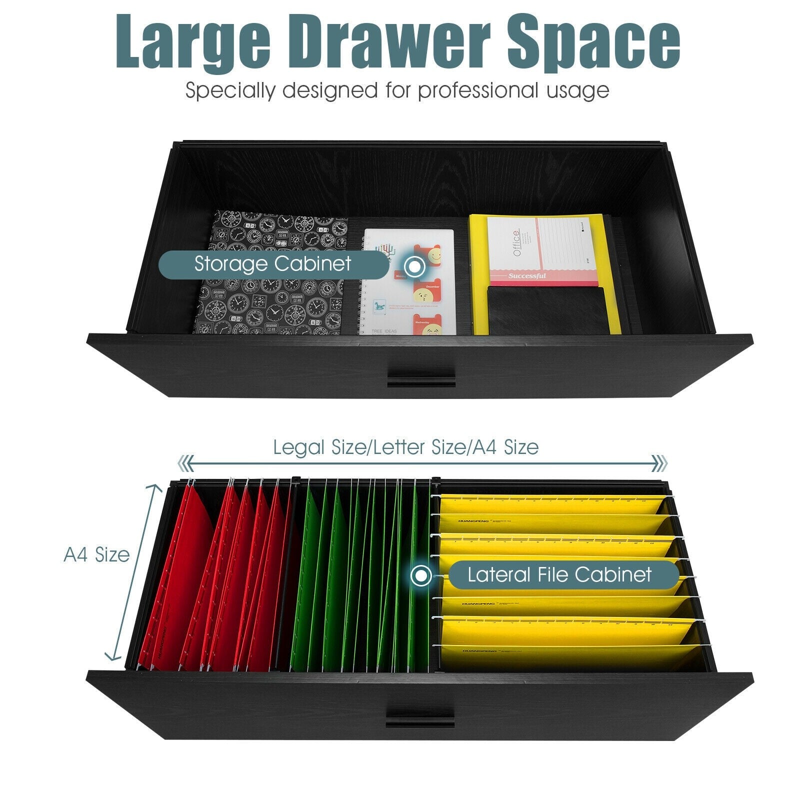 Giantex 2-Drawer Lateral File Cabinet Printer Stand