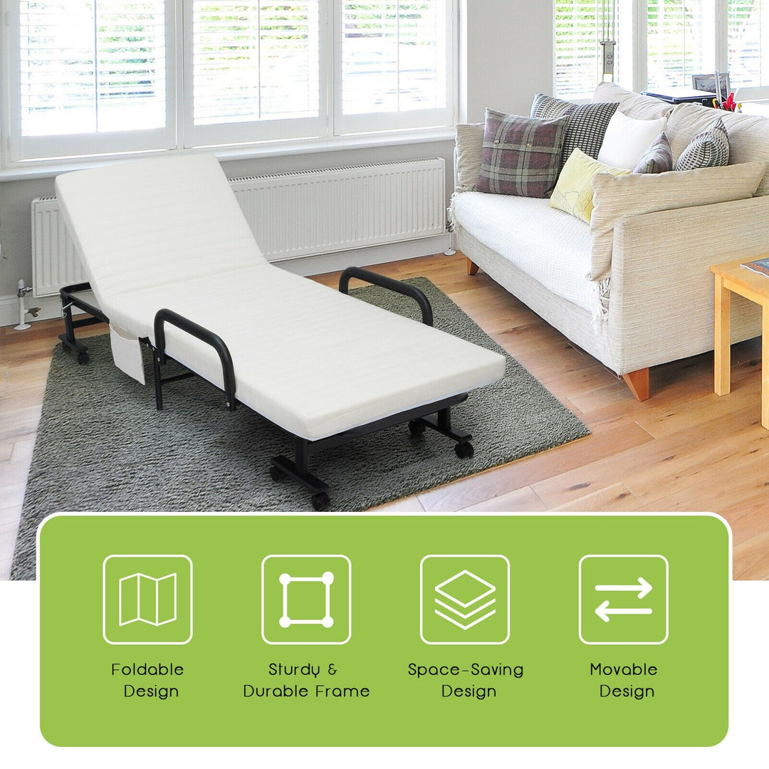 Folding Guest Bed Frame with Mattress