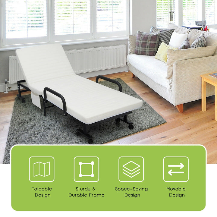 Folding Guest Bed Frame with Mattress