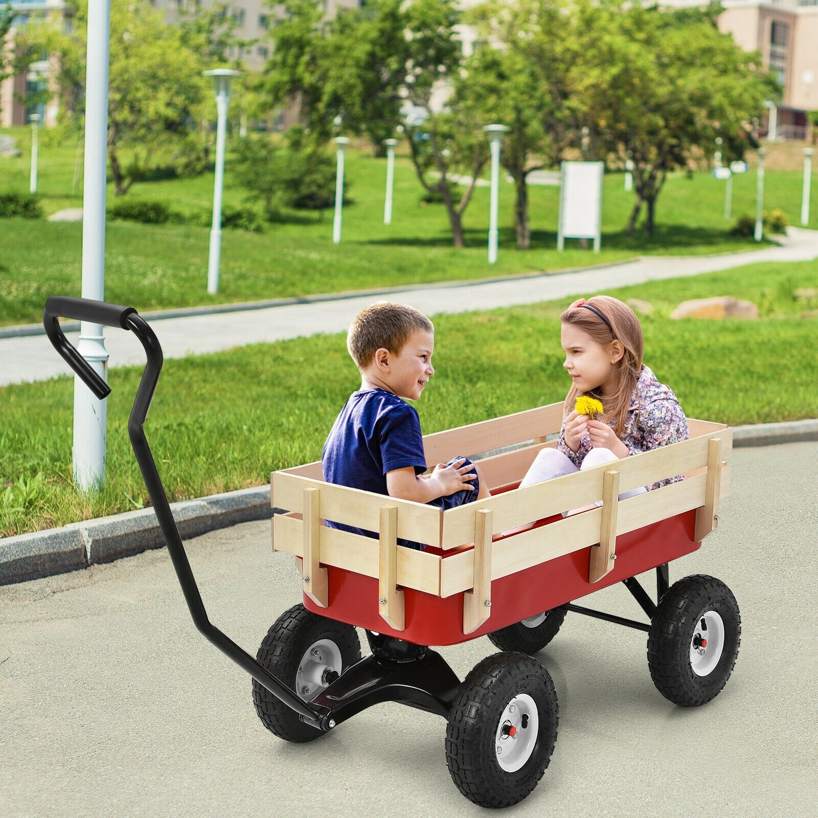 All Terrain Cargo Wagon Wood Railing - Giantexus