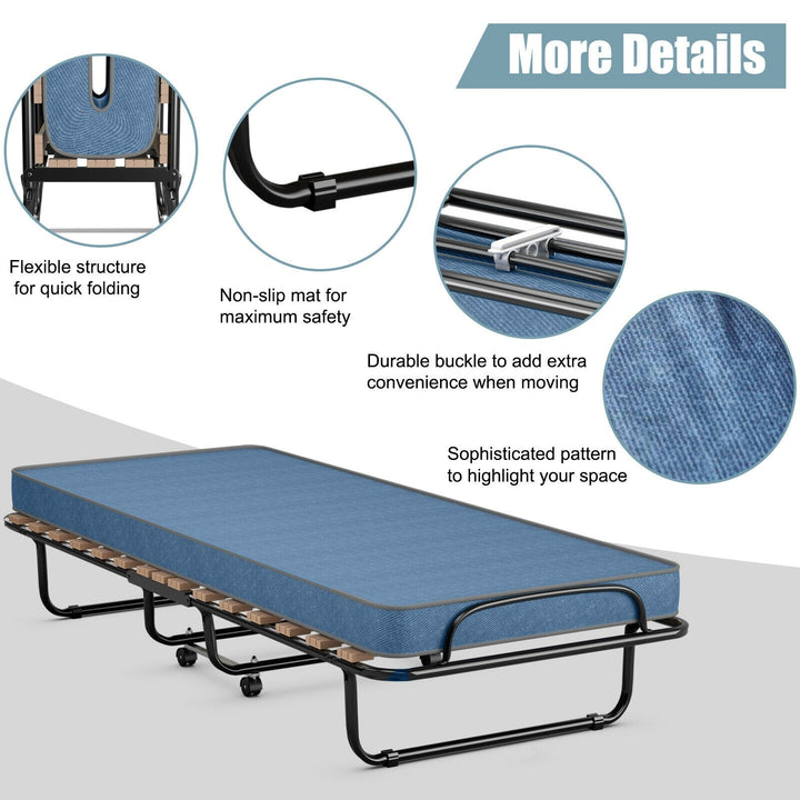 Rollaway Guest Bed W/Foam Mattress