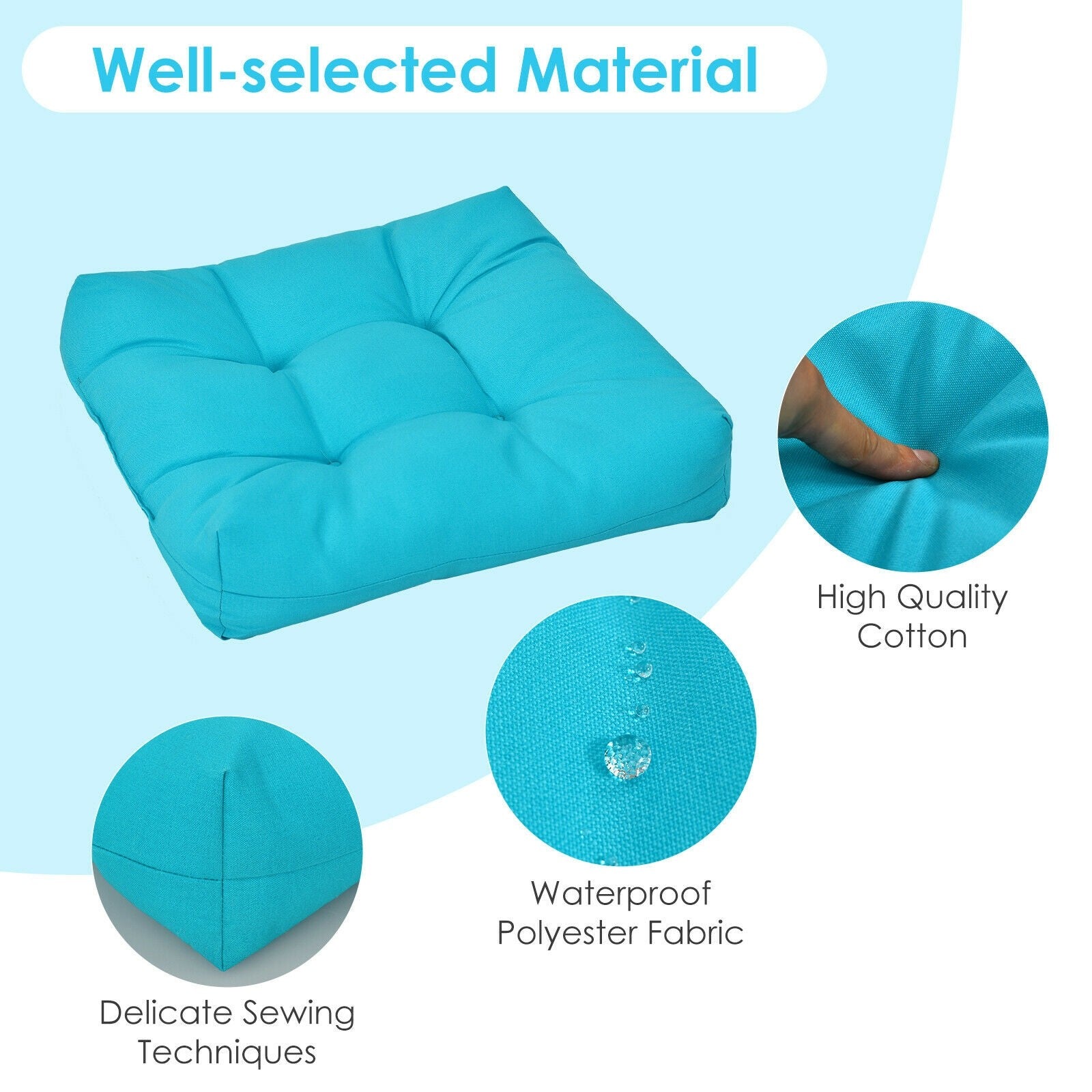 Giantex 2/4/6 Pack Tufted Patio Cushions 4 Inch Thick Outdoor Chair Pads