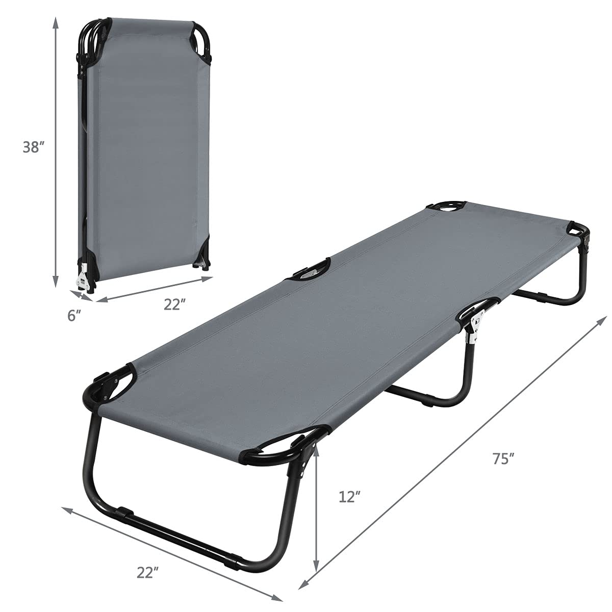 Giantex  Light Weight Camping Bed for Camp Office Sleepover