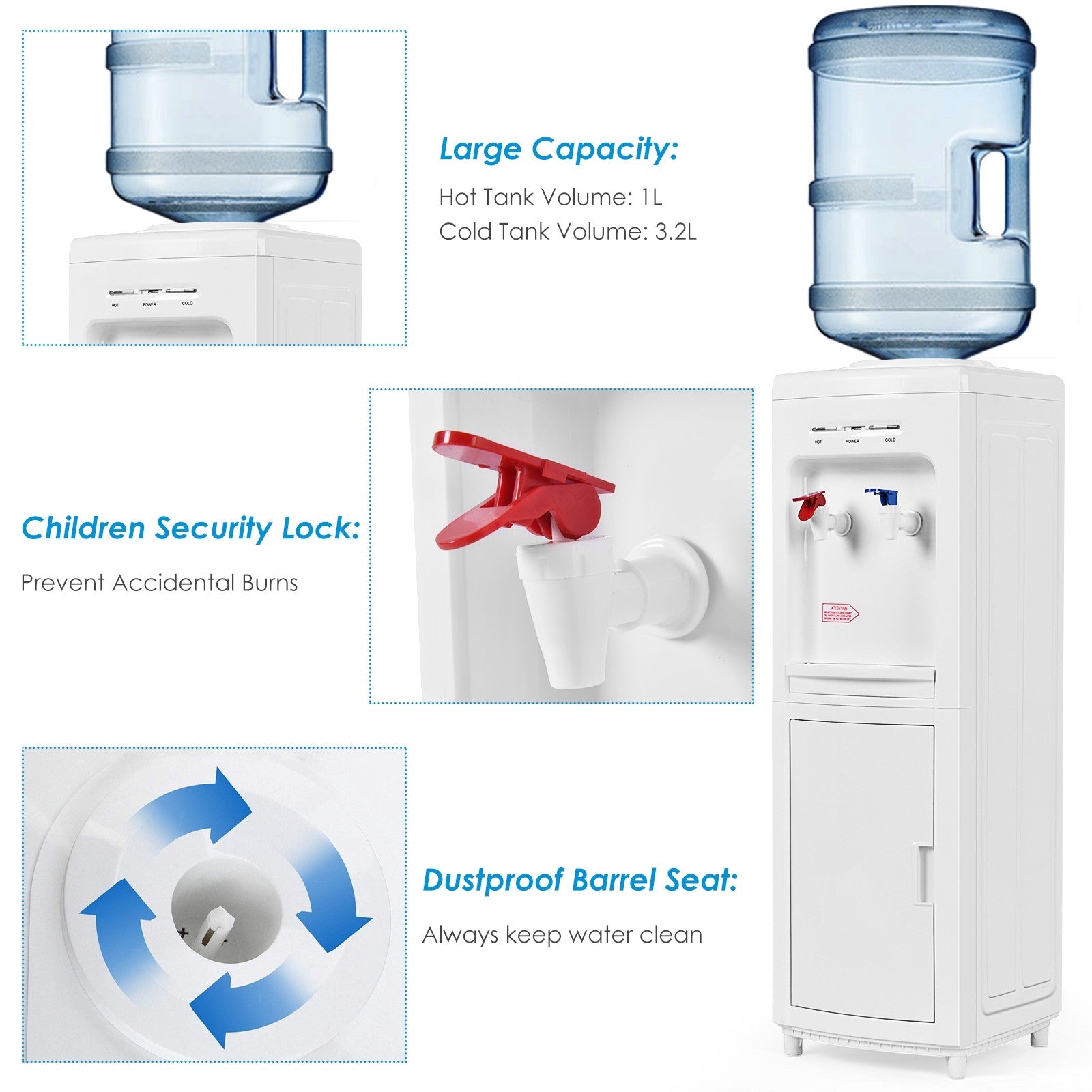 Top Loading Water Cooler Dispenser - Giantex