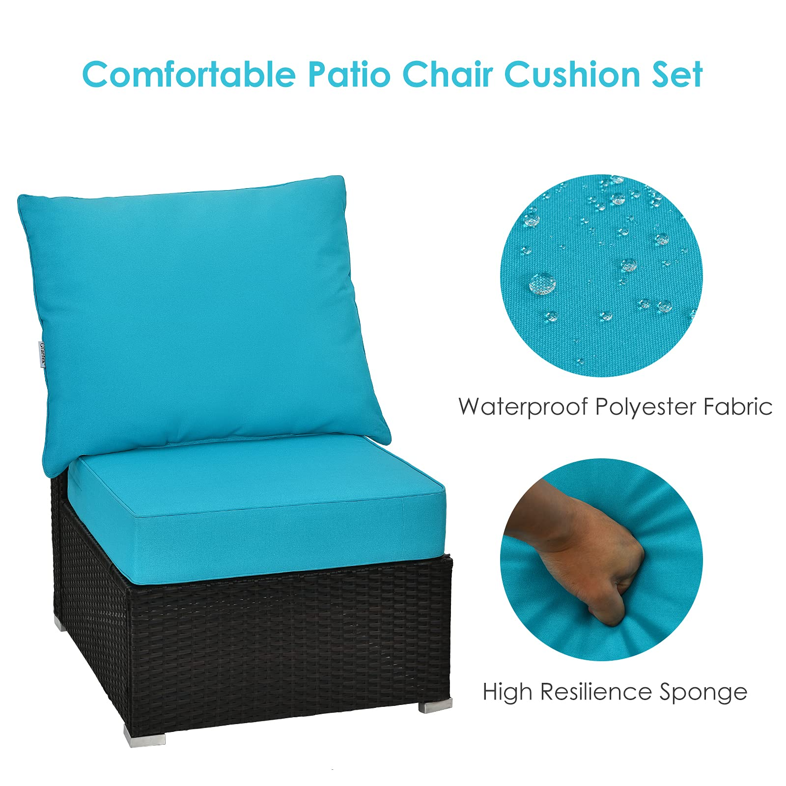 Giantex Patio Cushion Set with Pillow, Deep Seat and Back Cushion