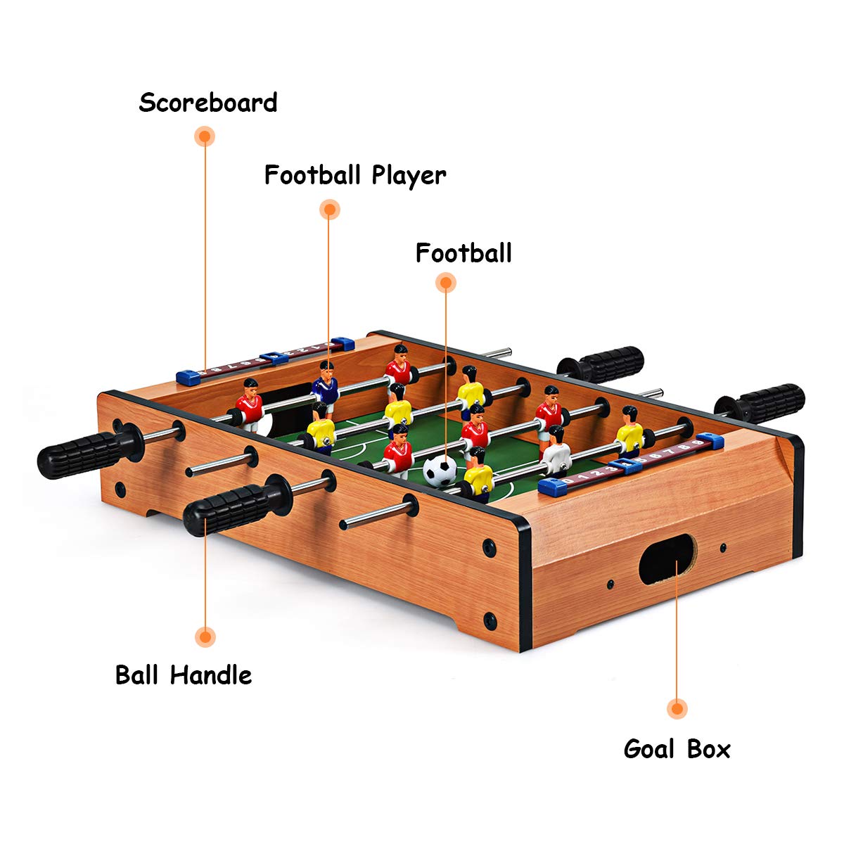 Giantex 20" Easily Assemble Wooden Mini Foosball Table Top w/ Footballs