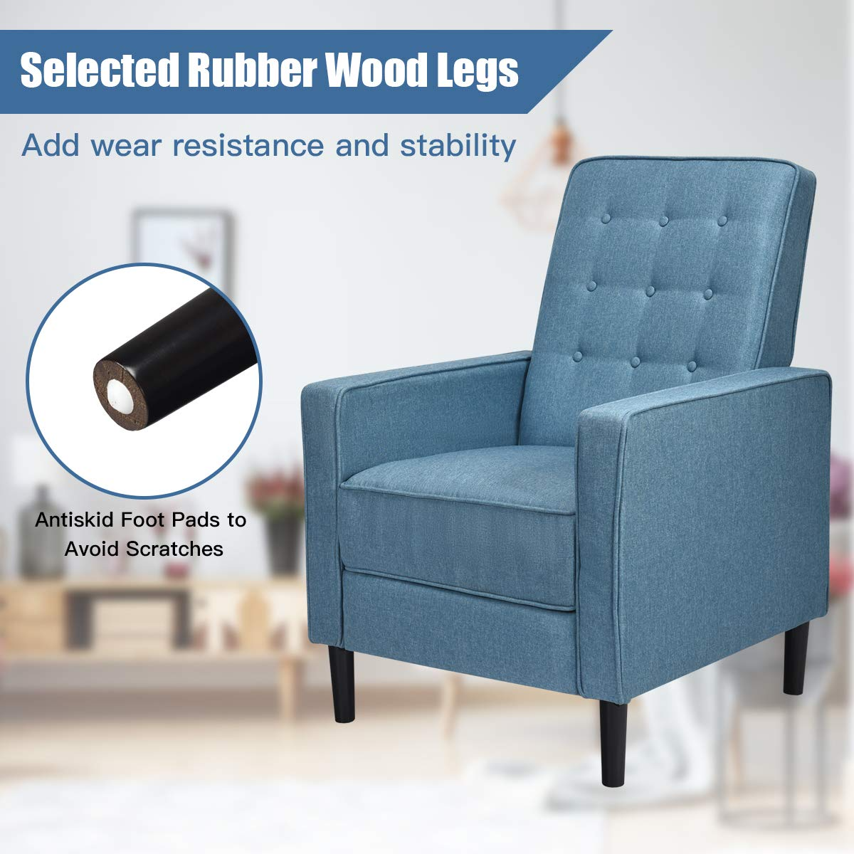 Set of 2 Push Back Recliner Chair - Giantex