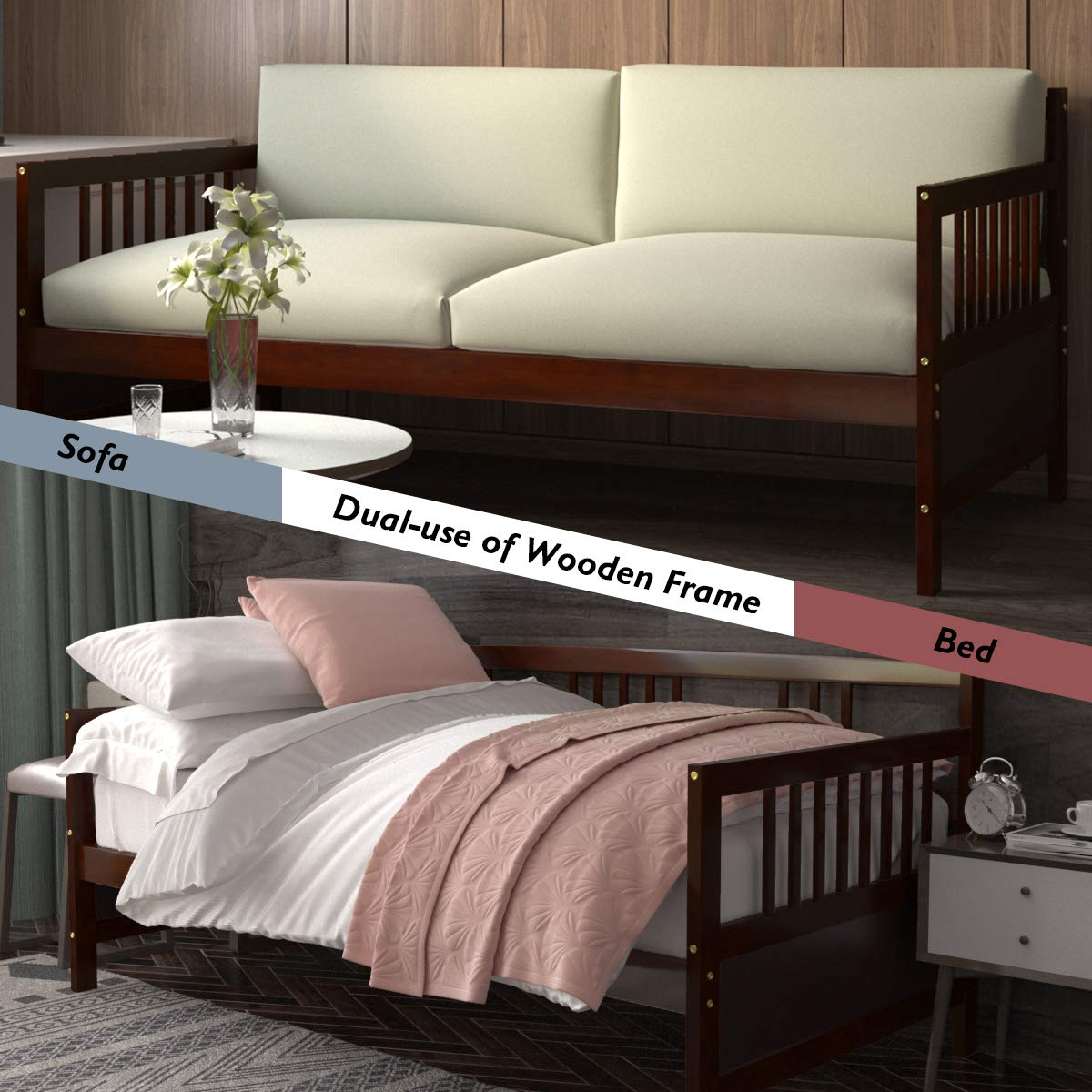 Dual-use Sturdy Sofa Bed for Bedroom Living Room
