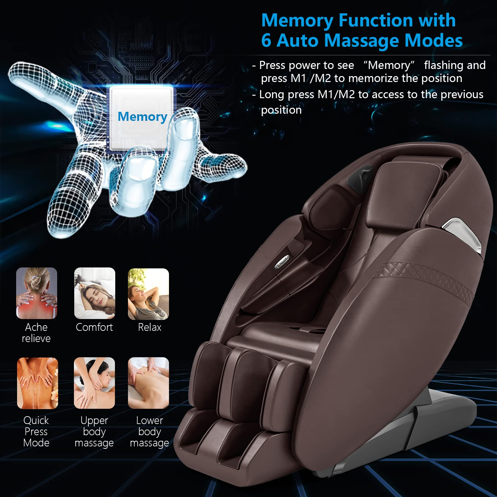 Giantex SL Track Massage Recliner Zero Gravity W/Negative Ion Generator