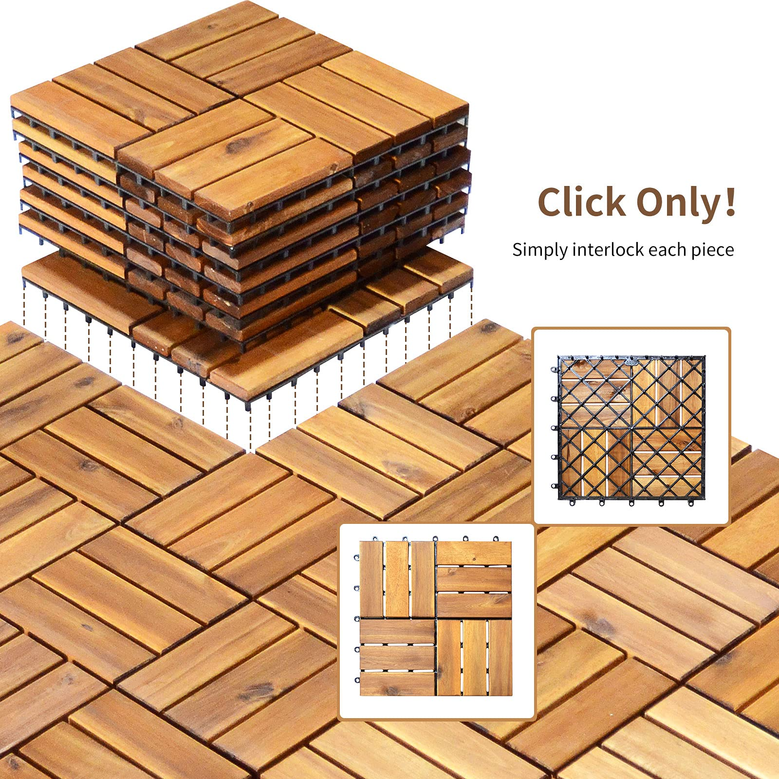 27 PCS Interlocking Patio Deck Tiles - Giantex