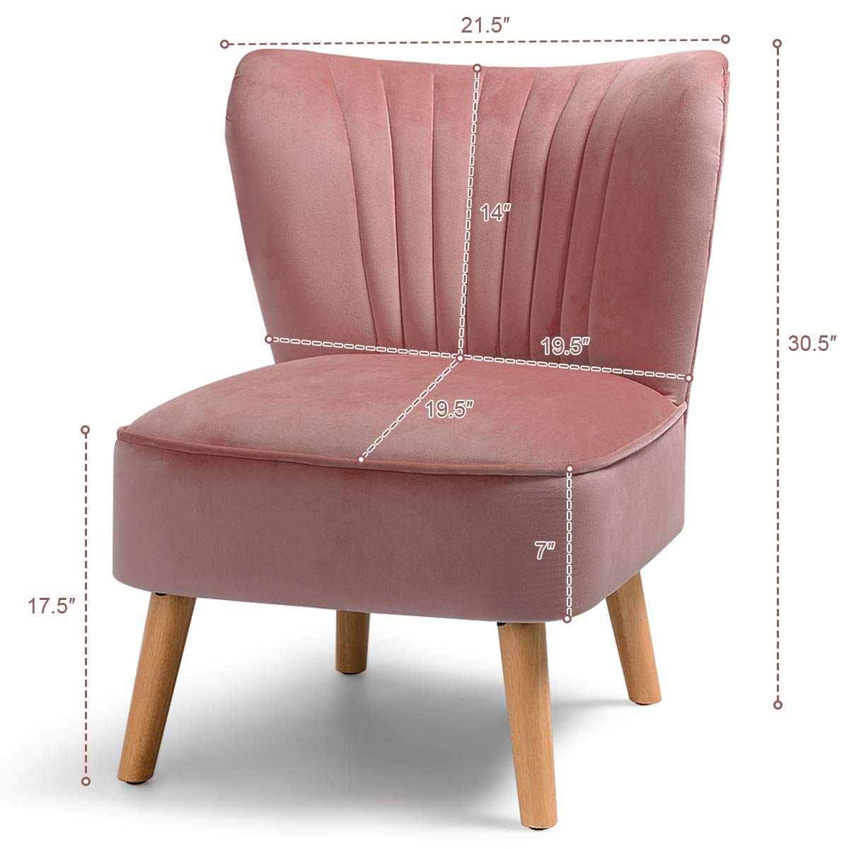 Giantex 3pcs Velvet Accent Chair with End Table Set