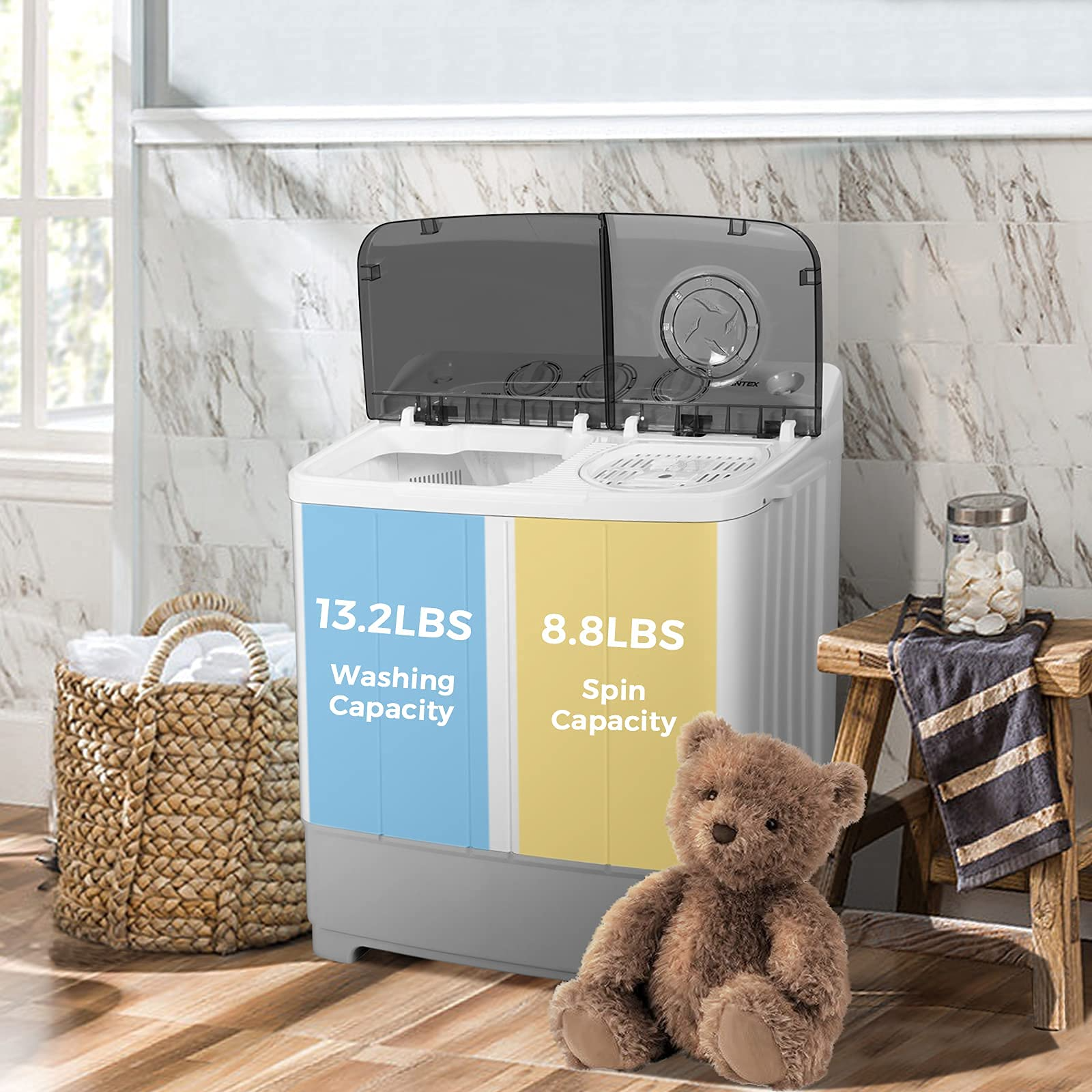 Dorm Apartment Semi-Automatic Twin Tub Mini Washer